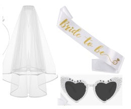 Dame Bryllup Tiara og Slør Sett Skanto