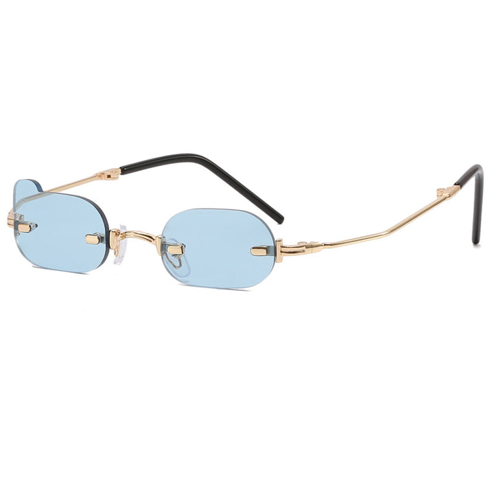Damer eksklusiv modisk solbrille med glinsende metallramme Skanto