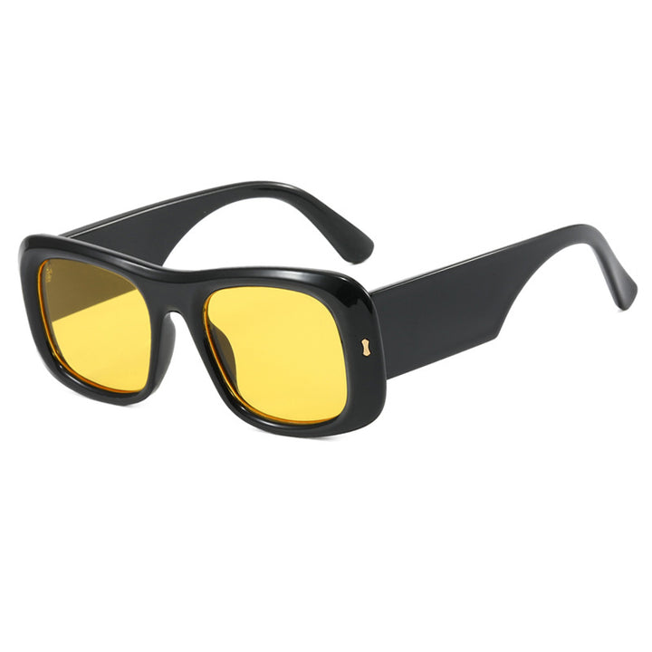 Damen kvadratisk solbrille med refleksjonsbeskyttende linser og moderne ramme konstruksjon Skanto