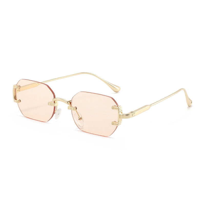 Damer geometrisk solbrille med luksuriøs metallramme og beskyttende UV-filter Skanto