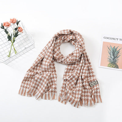 Dame Rutete Skjerf i mykt materiale Skanto