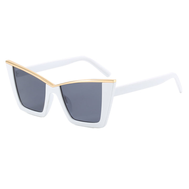 Dame firkantet solbrille med gullige detaljer Skanto