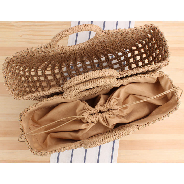 Handbag made of handmade weave with elegant round handle Skanto