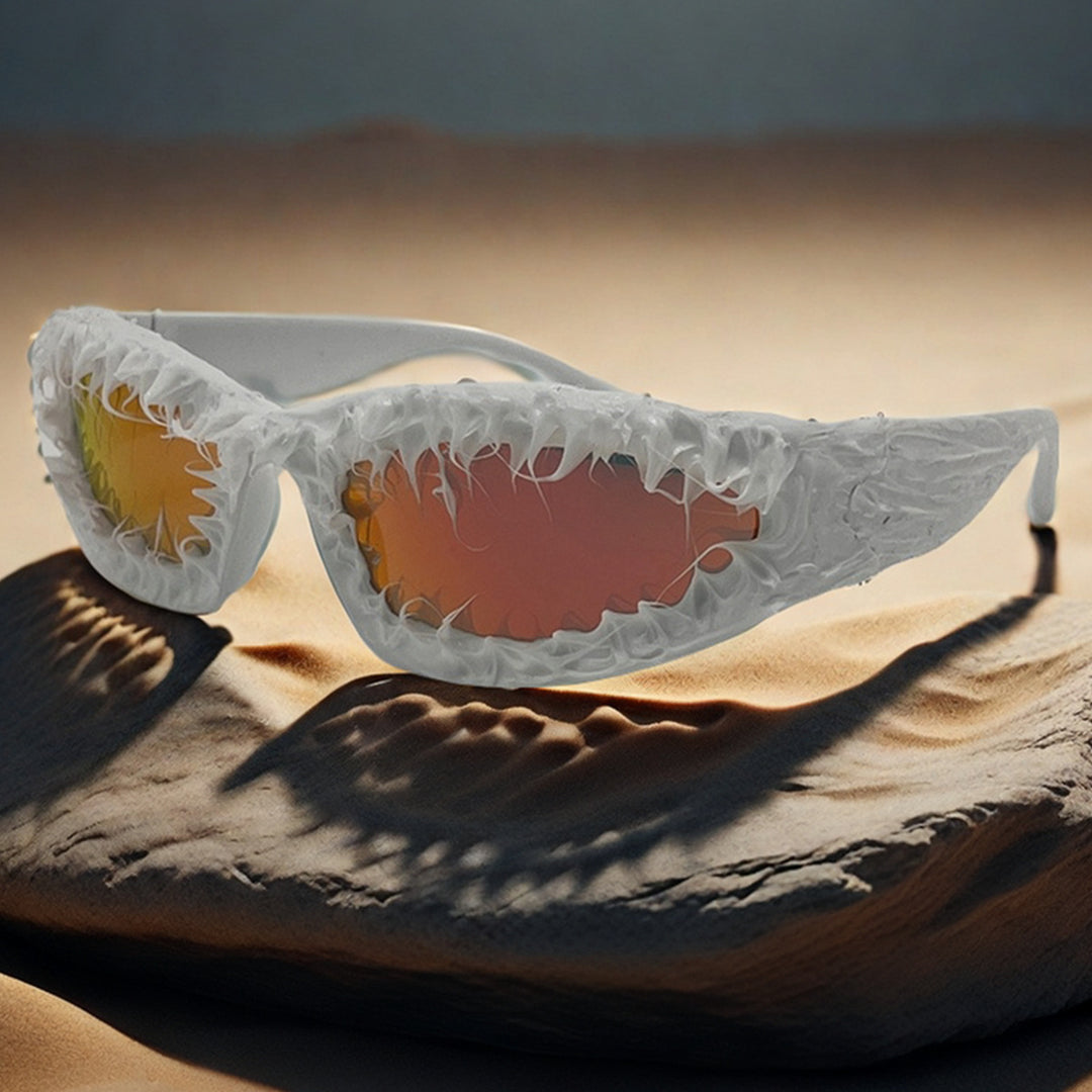 Dame futuristisk solbrille i avantgarde design Skanto