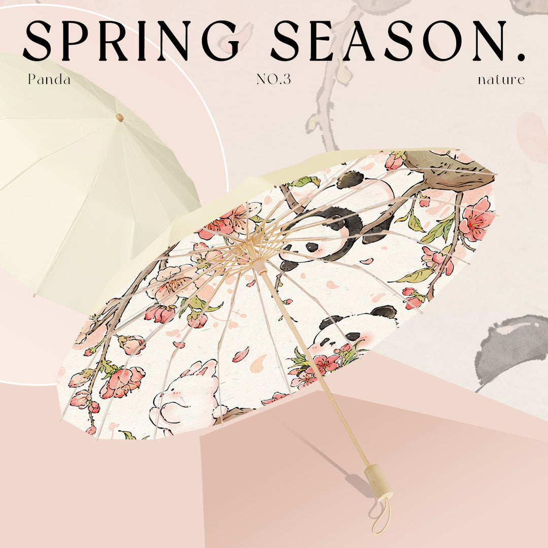 Dame parasoll i blomsterdesign Skanto