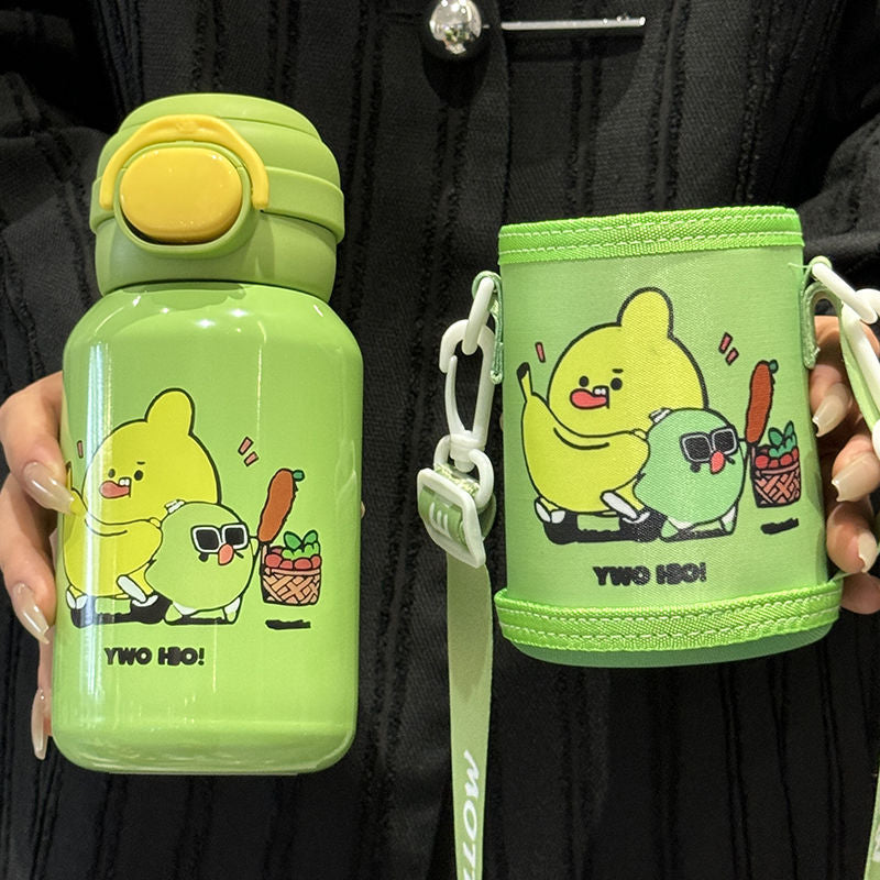 Damen Isoliertrinkflasche mit sicherem Klappdeckel und verspieltem Design Skanto