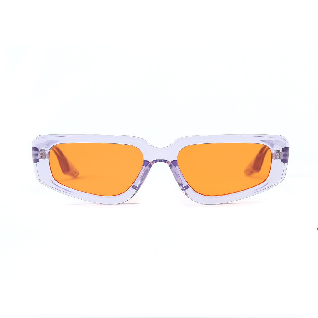 Dame moteriktig kvadratisk solbrille med moderne høyglanset plastramme Skanto