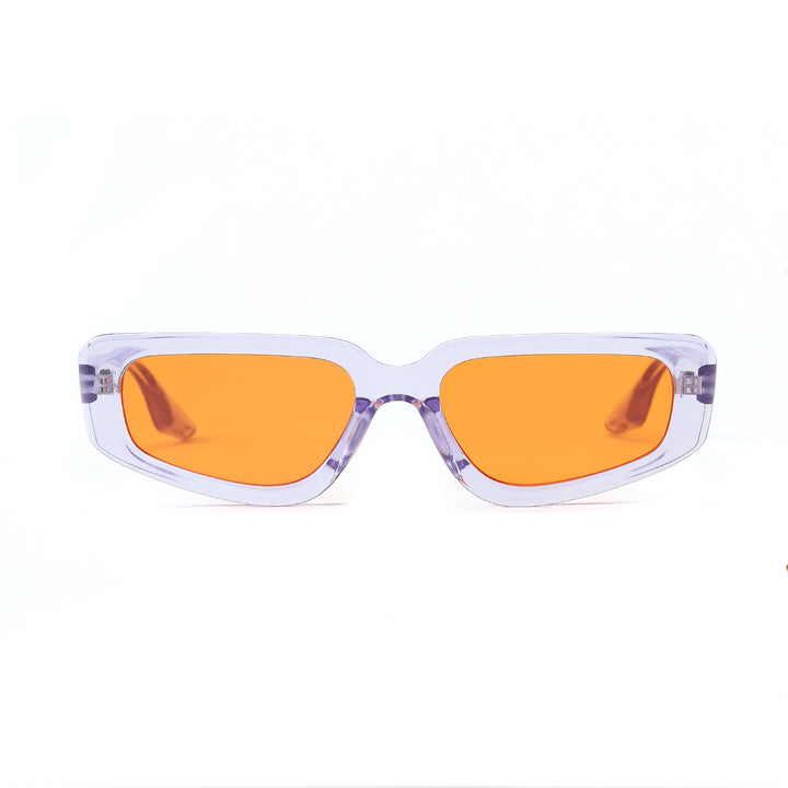 Dame moteriktig kvadratisk solbrille med moderne høyglanset plastramme Skanto