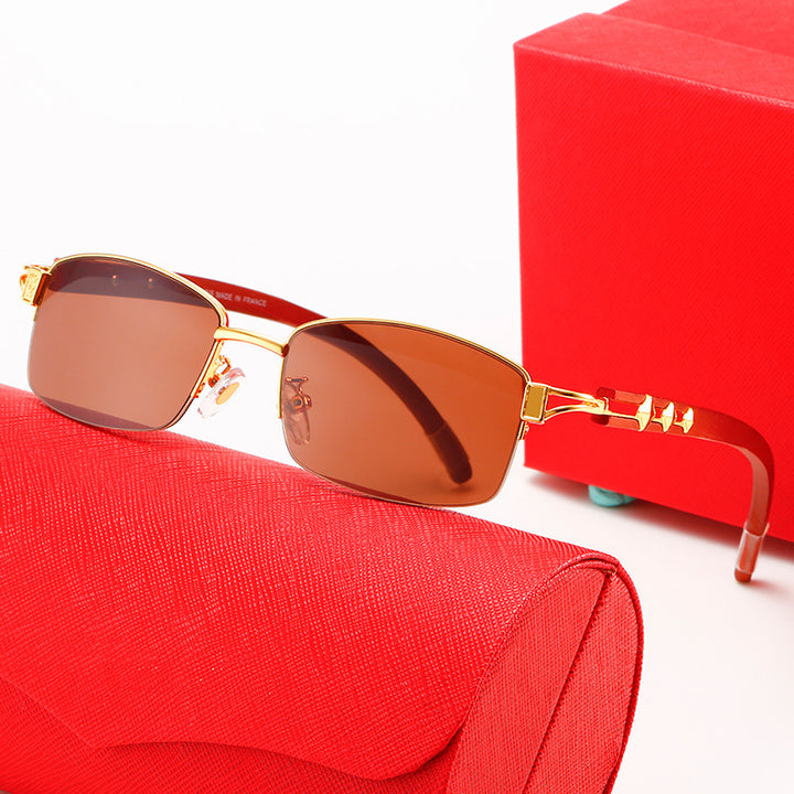 Dame eksklusiv designer solbrille med høyglansbehandlet metallramme og polarisert glass Skanto