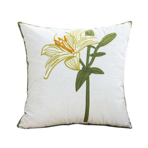 Women Decorative Cushion Cover with Fine Floral Embroidery Skanto