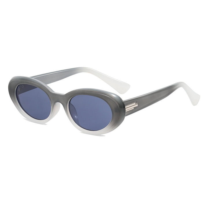 Dame elegant ovalformet solbrille med høykvalitets glass Skanto