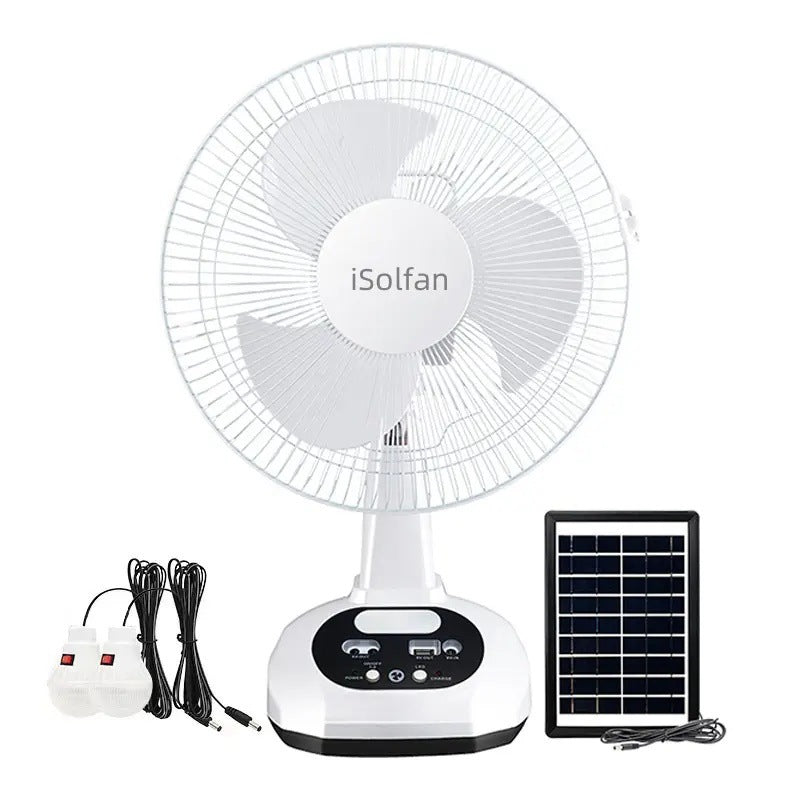 Kvinnenes bærbare solfan med USB-ladefunksjon og LED-belysning Skanto