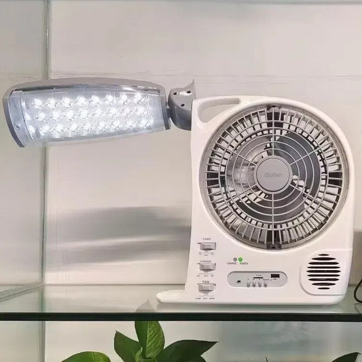 Kvinnes bærbar batteridreven vifte med integrert LED lys Skanto