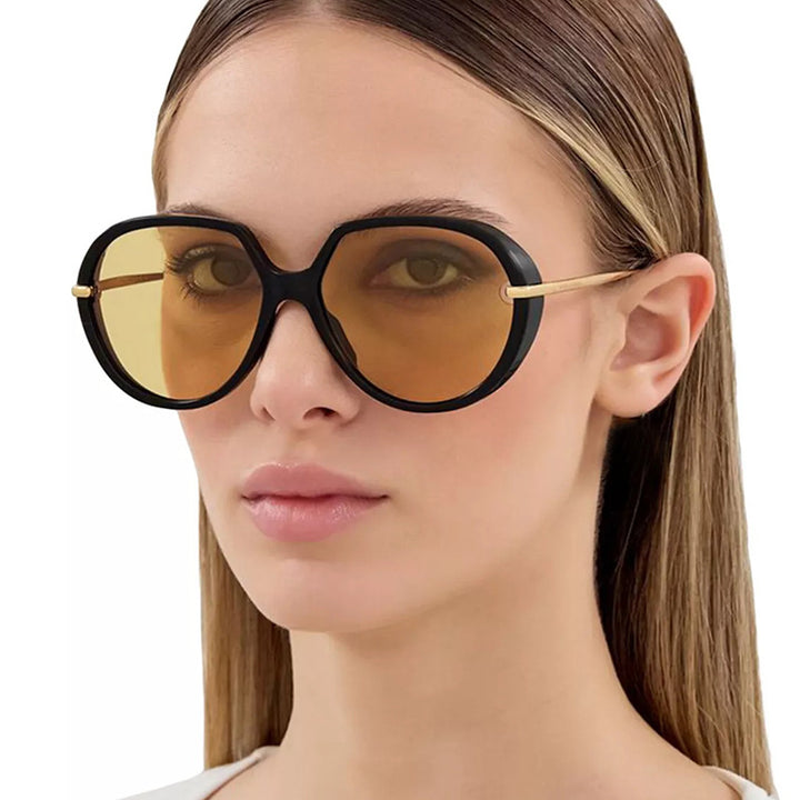Dame Cat-Eye solbriller med blendefritt UV-beskyttelse og luksuriøs metallramme Skanto