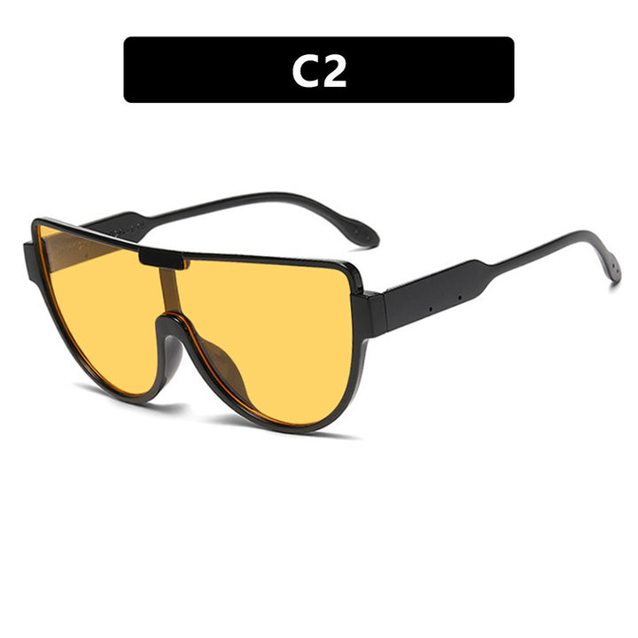 Dame Fashion-solbrille med futuristisk skjold-design Skanto