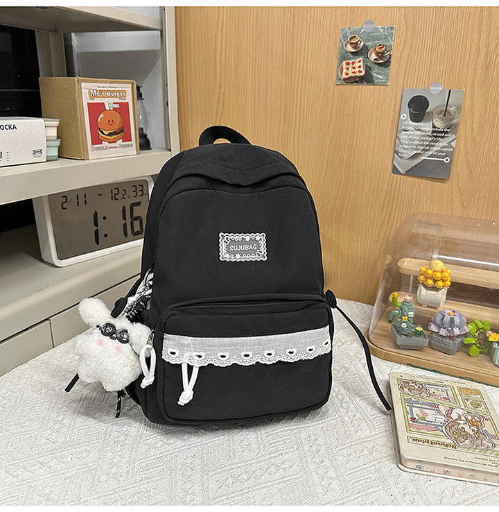 Cute brodert multi-lomme skole ryggsekk
