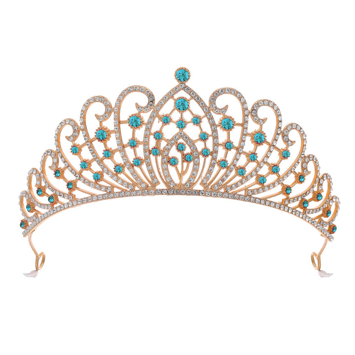 Dame Elegant Strass-tiara med florale detaljer Skanto
