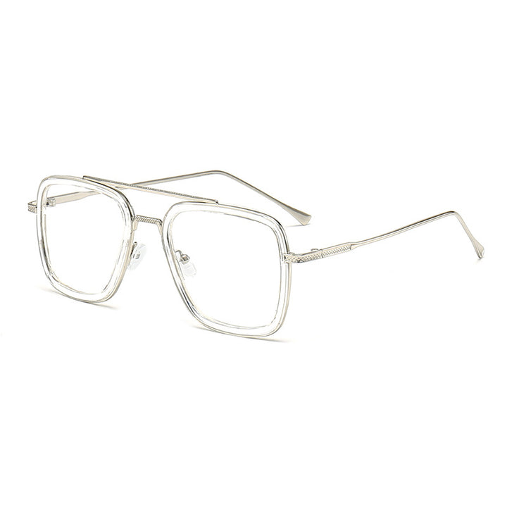 Dame moteristisk kvadratisk solbrille med glamorøs metallramme Skanto