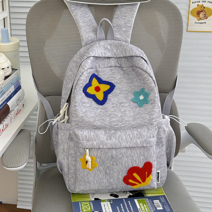 Blomsterbrodert Skole Ryggsekk