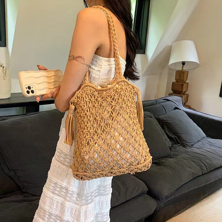 Trendy Makramee Crossbody Bag Skanto
