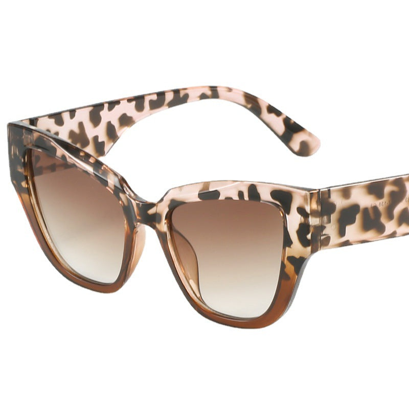 Dame Cat-Eye-solbriller med ekstravagant leopardmønster Skanto