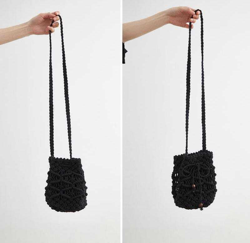 Makramee crossbody bag with decorative pattern Skanto