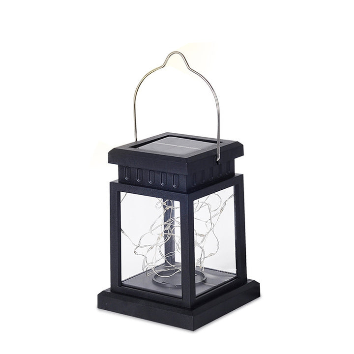 Rustikk Henge Solar Lantern Med Flammende LED Lys Og Vanntette Glasspaneler Skanto