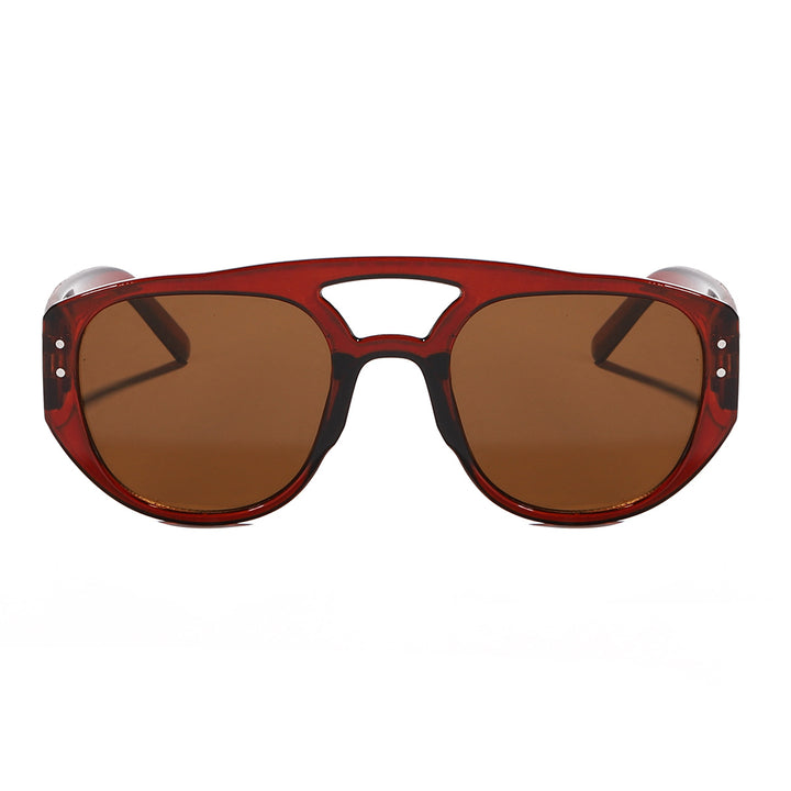 Dame oversized solbrille med moderne, strukturert ramme Skanto