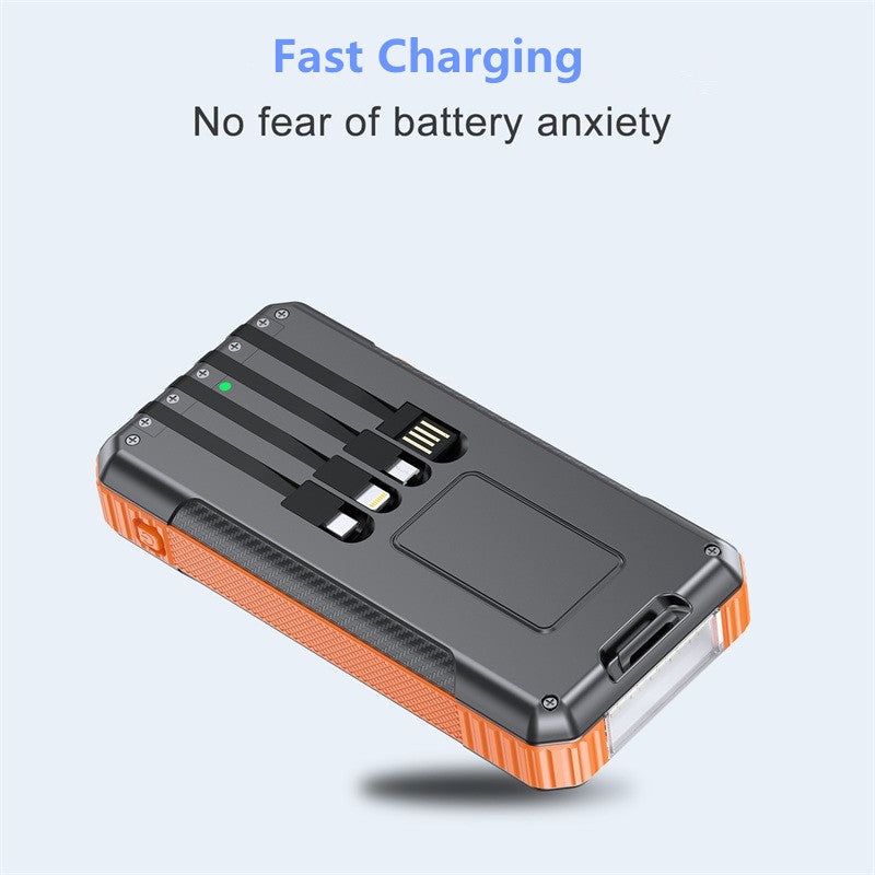 Powerbank med solcellelading og integrert LED-lampe Skanto