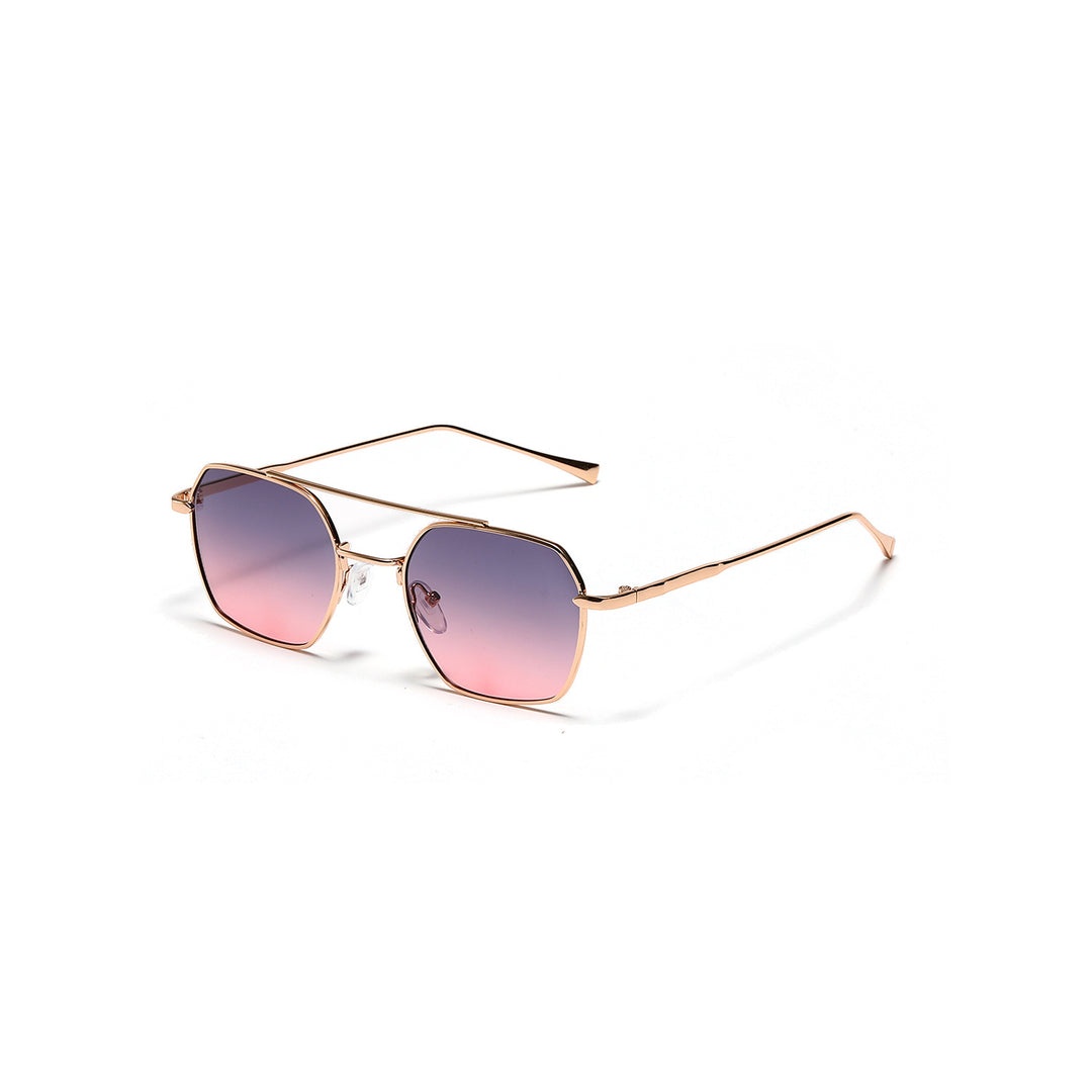 Dame filigrane solbriller med elegant polygonal ramme Skanto