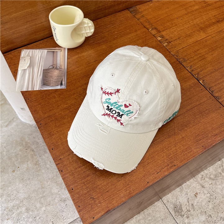 Kvinne Slitt Softball Mom Patch Basecap Skanto