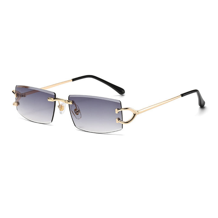 Dame Elegant Minimalistisk Solbrille med unike Metalldetaljer Skanto