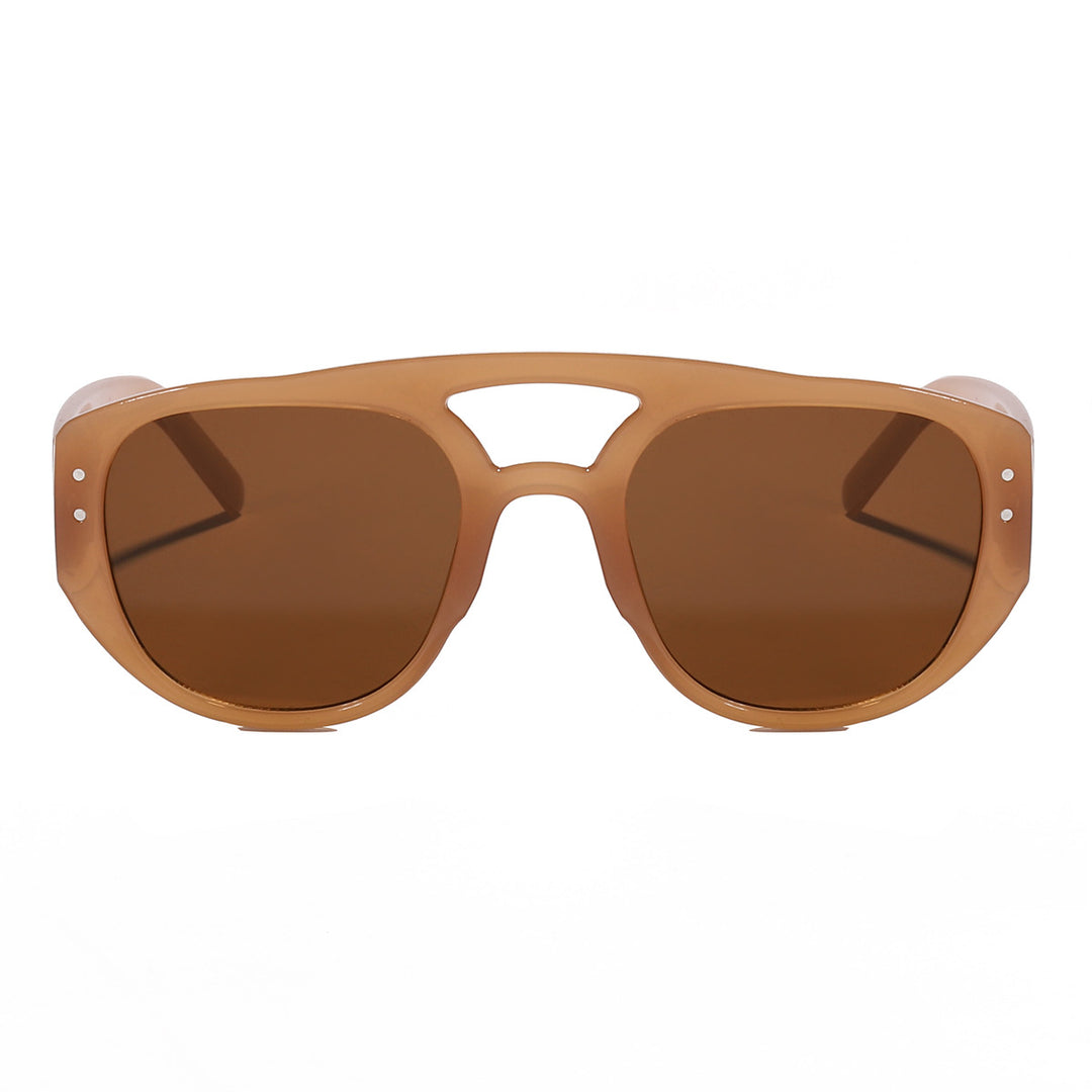 Dame oversized solbrille med moderne, strukturert ramme Skanto