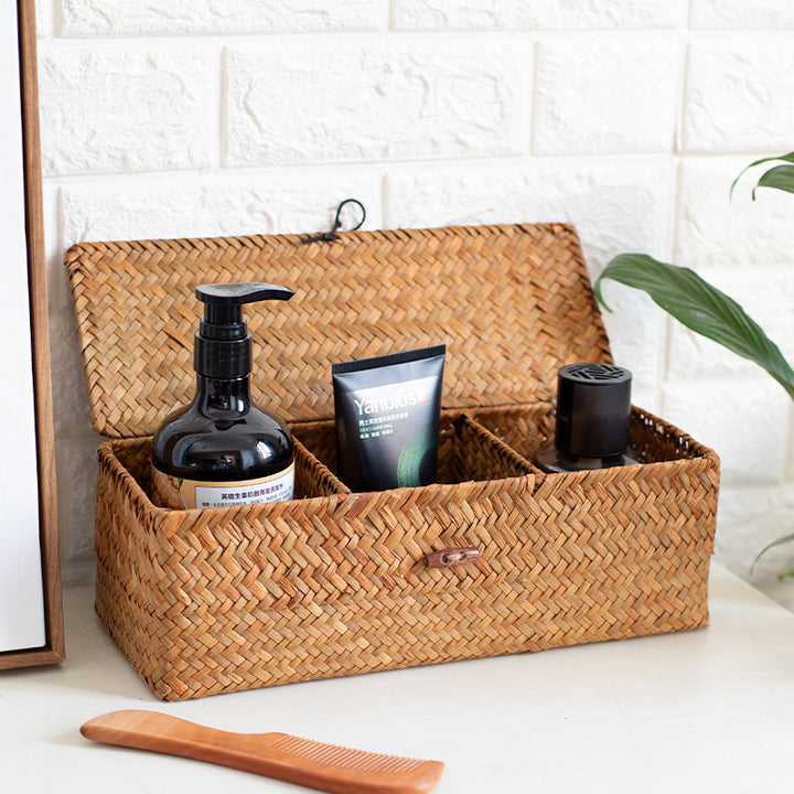 Unisex oppbevaringsboks laget av håndvevd naturmateriale Skanto