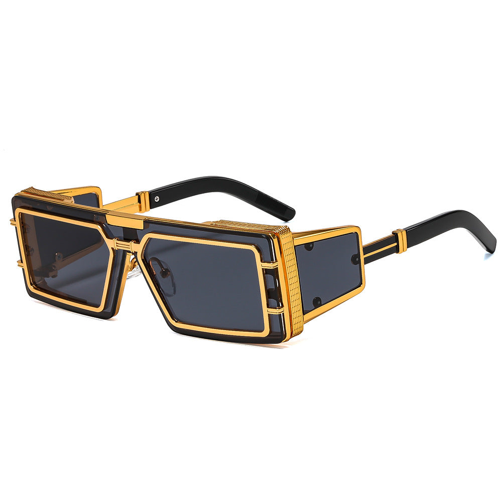 Dame Geometrisk Oversized Solbrille med luksuriøs ramme Skanto