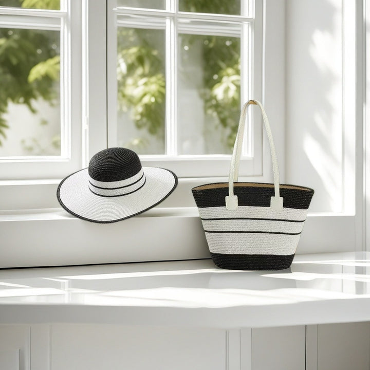 Strandveske med Fargerike Striper Skanto