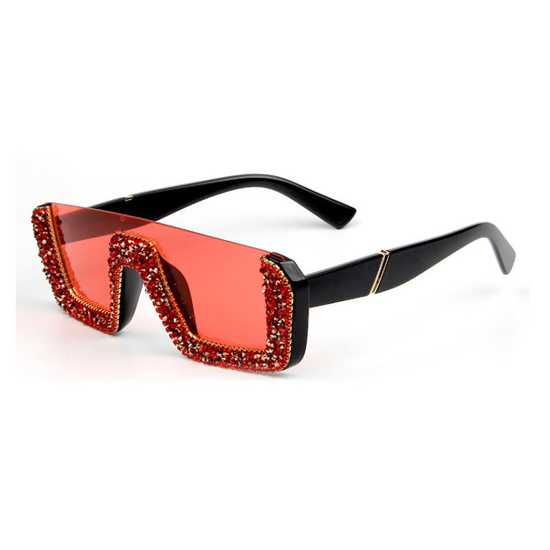 Dame elegant glitter-solbriller med markant ramme Skanto