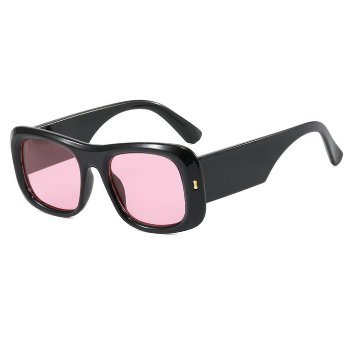 Dame oversized kvadratisk solbrille med bred ramme og polariserte linser Skanto