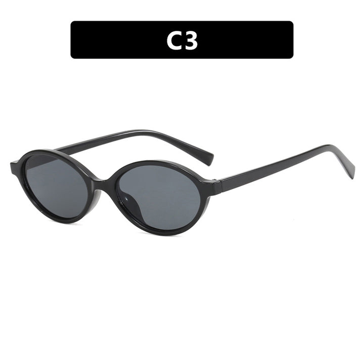 Dame moteriktig oval solbrille med buet ramme og UV-beskyttelse Skanto