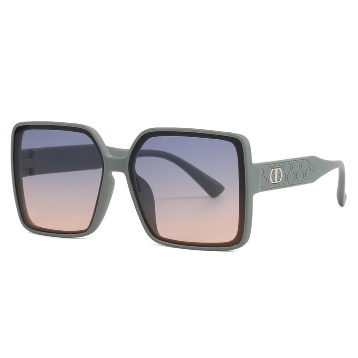 Damer moterik firkantet solbrille med gjennomsiktig design Skanto