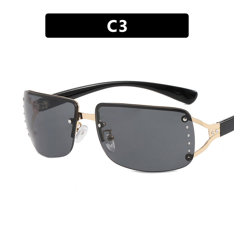 Dame futuristisk, slank Shield-solbrille Skanto