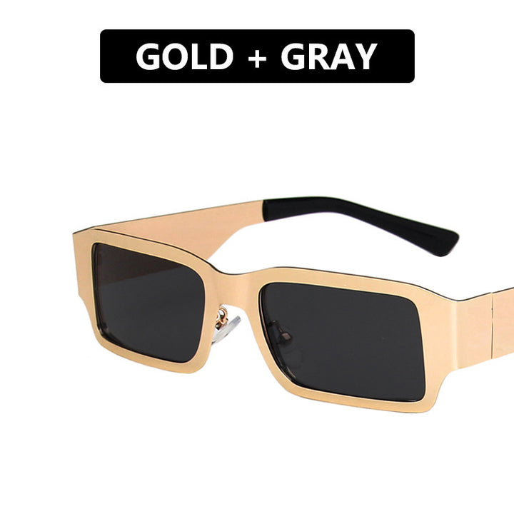 Dame geometrisk solbrille med beskyttende UV-filter og robust metallramme Skanto