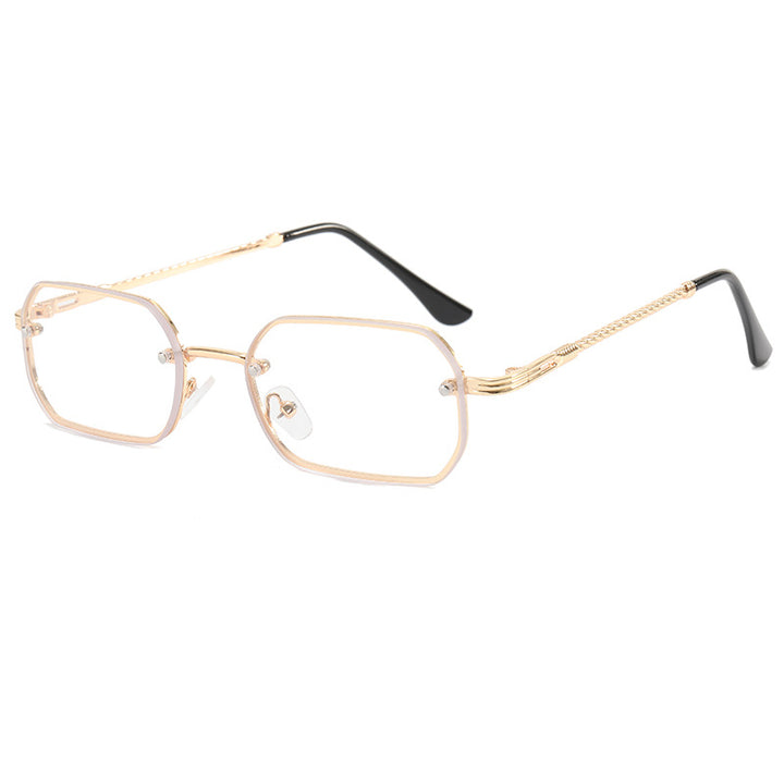 Damer moterikt Åttekantet solbrille med luksuriøs metallramme Skanto