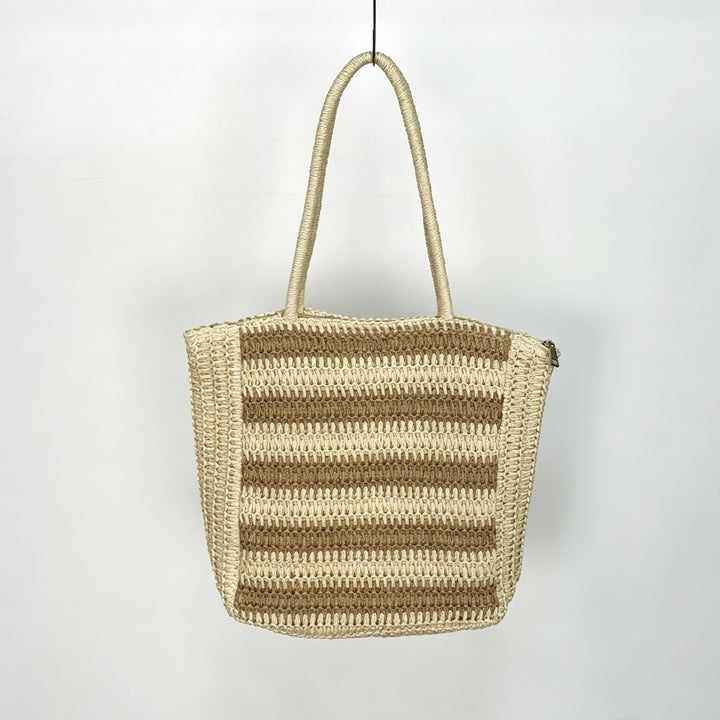 Designer Bastveske med grafisk stripe mønster Skanto