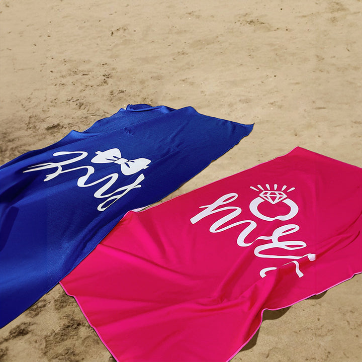 Strandhåndkle med kreativt hjerte-design Skanto