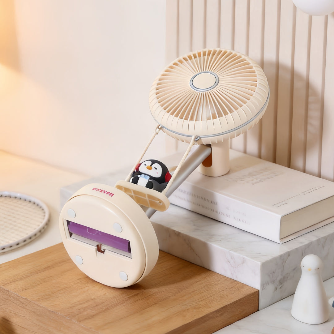 Dame bordvifte med søtt pingvin-design og USB-ladefunksjon Skanto