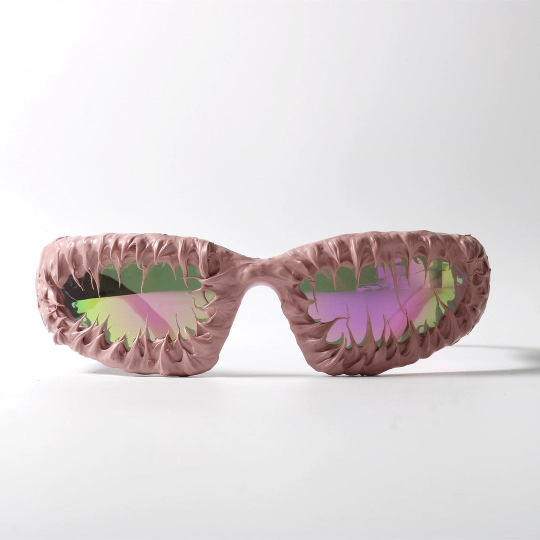 Damer kreativ design-solbrille med unik strukturert ramme Skanto