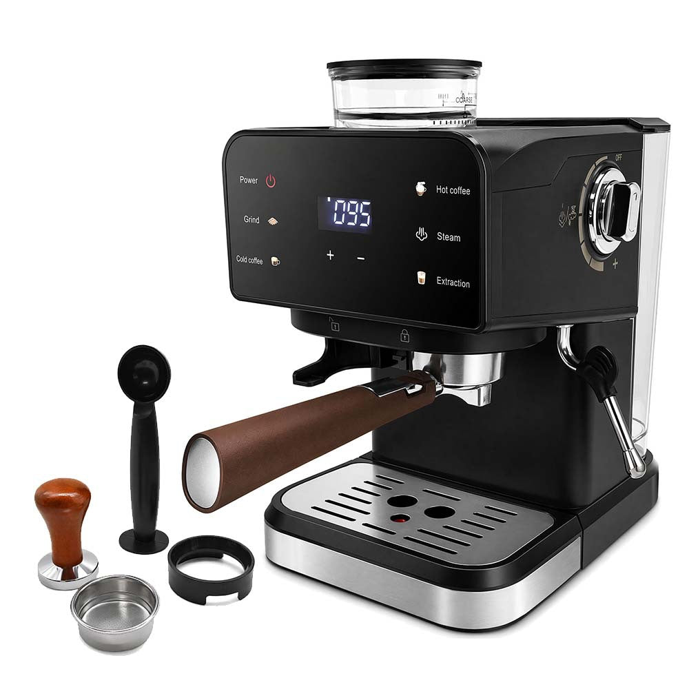 Espressomaskin med integrert malverk og digital styring Skanto