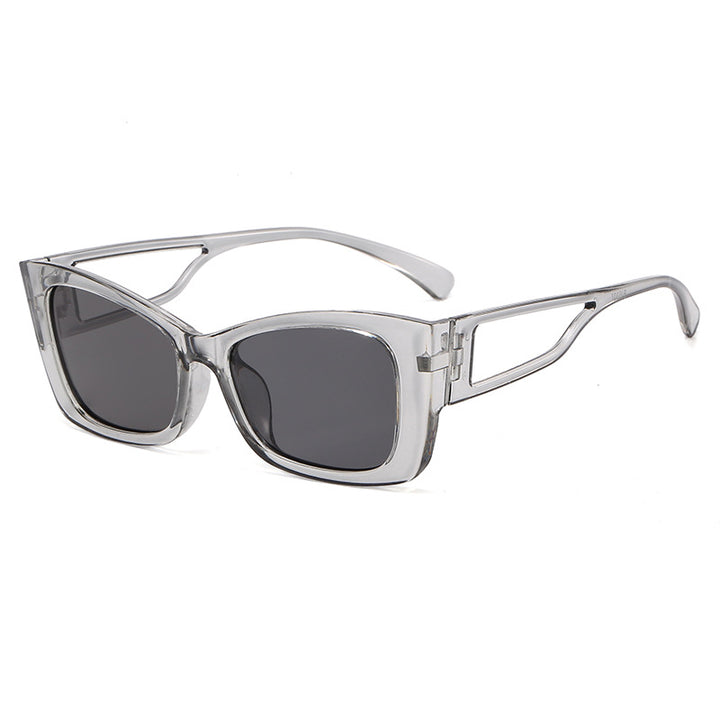 Damer trendy geometrisk solbrille med firkantet ramme Skanto