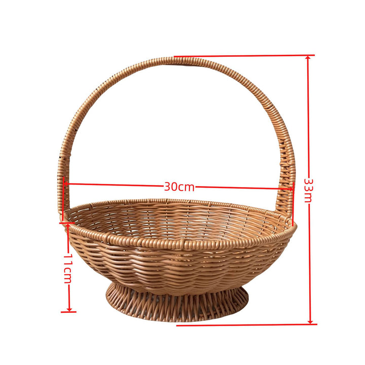 Dame håndlaget rattan kurv med håndtak Skanto